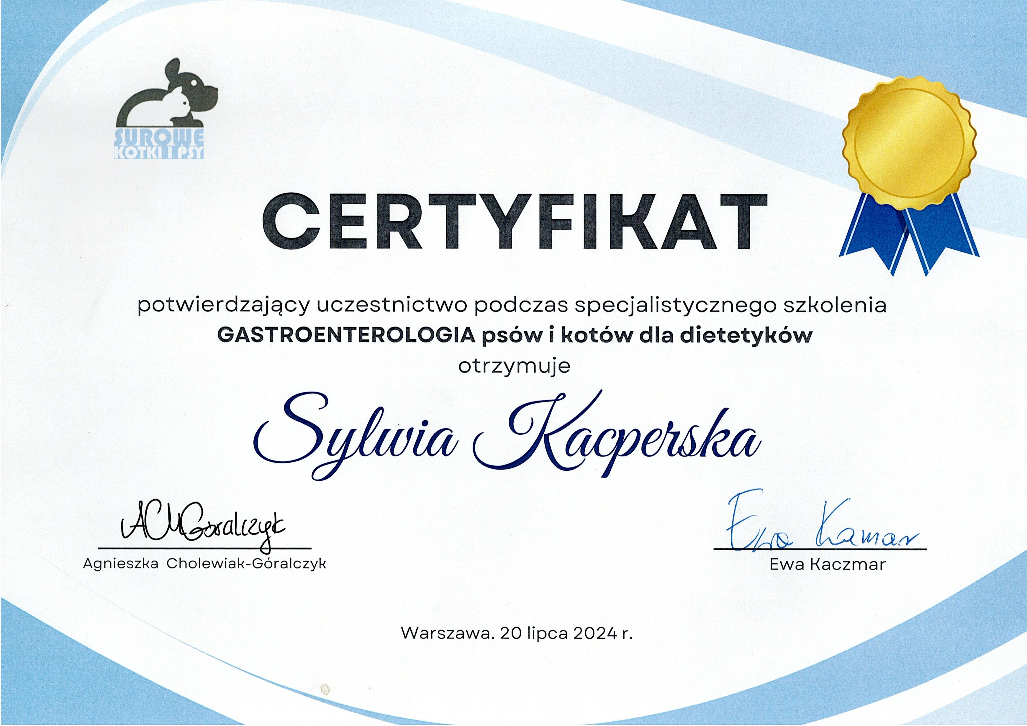 Pet School - specjalistyczne szkolenie „Gastroenterologia psów i kotów dla dietetyków” prowadzone przez dr n. wet Ewę Kaczmar i mgr Agnieszkę Cholewiak-Góralczyk