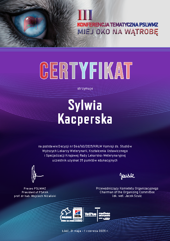 Pet School - III Konferencja tematyczna PSLWMZ „MIEJ OKO NA WĄTROBĘ”